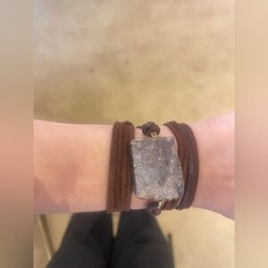 Leather and Gemstone wrap jewelry